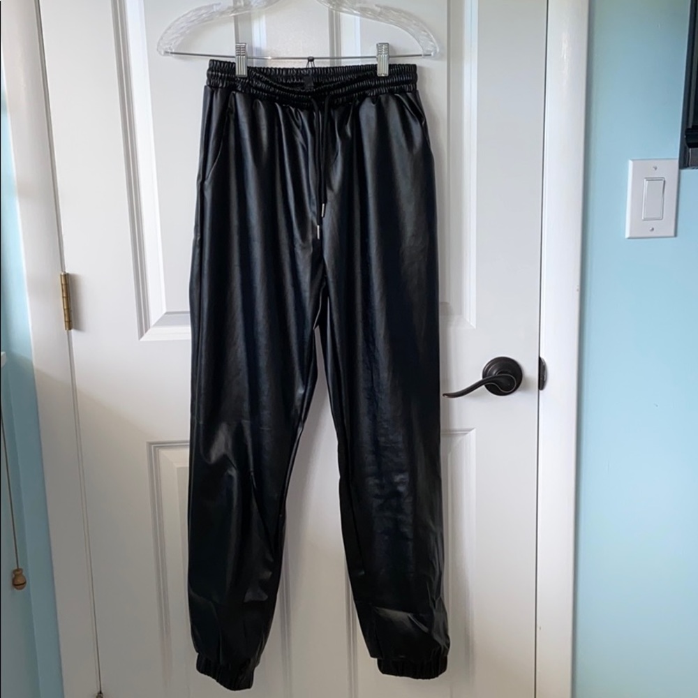 Faux Leather Joggers NWT